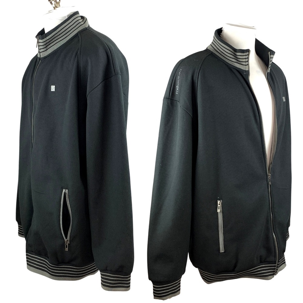 Ecko Unltd Echo Unlimited Black Zip Up Bomber Jacket size 3X